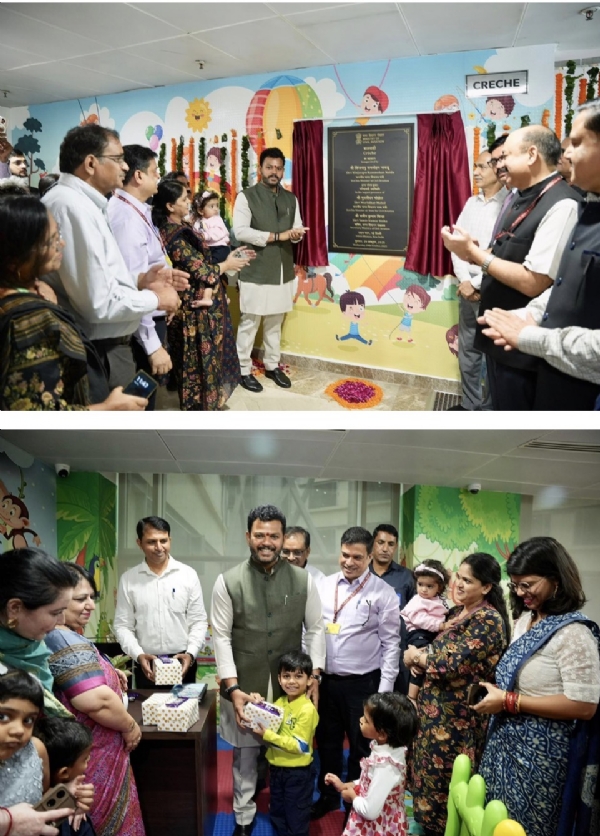 ਹਵਾਬਾਜ਼ੀ ਮੰਤਰੀ ਰਾਮਮੋਹਨ ਨਾਇਡੂ ਨੇ ਉਡਾਨ ਭਵਨ ਵਿਖੇ ਕ੍ਰੈਚ ਸਹੂਲਤ ਦਾ ਉਦਘਾਟਨ ਕੀਤਾ।