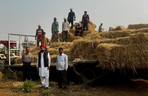 ਫਾਜ਼ਿਲਕਾ ਦੇ ਕਿਸਾਨਾਂ ਵਲੋਂ ਬੈਲਰਾਂ ਨਾਲ ਇਲਾਕੇ ਦੇ ਕਈ ਪਿੰਡਾਂ ਦੀ ਸਾਂਭੀ ਪਰਾਲੀ ਦਾ ਦ੍ਰਿਸ਼।