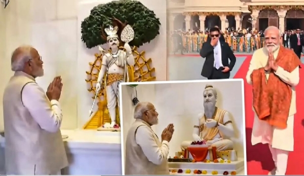 ਮਹਾਰਿਸ਼ੀ ਵਾਲਮੀਕਿ ਮੰਦਰ ਦੇ ਸਾਹਮਣੇ ਪ੍ਰਧਾਨ ਮੰਤਰੀ ਨਰਿੰਦਰ ਮੋਦੀ