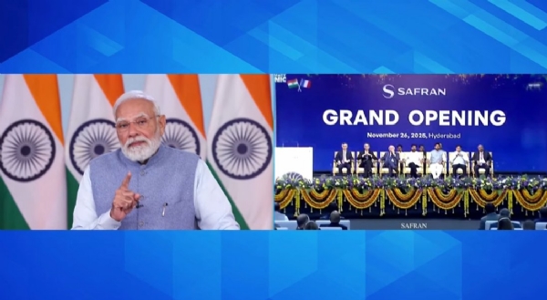 ਪ੍ਰਧਾਨ ਮੰਤਰੀ ਨੇ ਵੀਡੀਓ ਕਾਨਫਰੰਸਿੰਗ ਰਾਹੀਂ ਸਫਰਾਨ ਏਅਰਕ੍ਰਾਫਟ ਇੰਜਣ ਸਰਵਿਸਿਜ਼ ਇੰਡੀਆ ਐਸਏਈਐਸਆਈ ਸਹੂਲਤ ਦਾ ਉਦਘਾਟਨ ਕੀਤਾ।