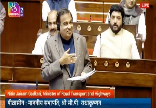 ਬੁੱਧਵਾਰ ਨੂੰ ਰਾਜ ਸਭਾ ਵਿੱਚ ਪ੍ਰਸ਼ਨ ਕਾਲ ਦੌਰਾਨ ਕੇਂਦਰੀ ਮੰਤਰੀ ਨਿਤਿਨ ਗਡਕਰੀ