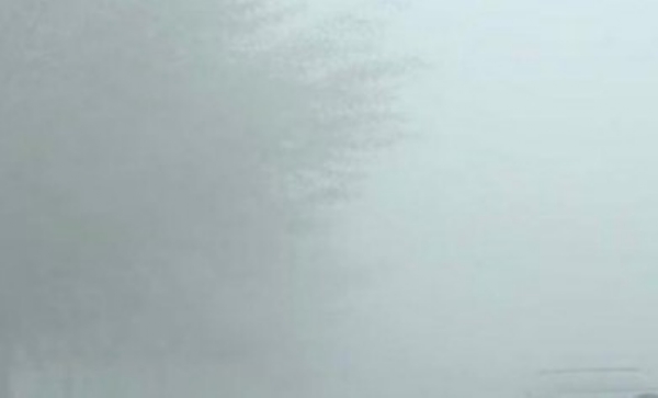 ਸਵੇਰ ਸਮੇਂ ਪਈ ਸੰਘਣੀ ਧੁੰਦ ਦਾ ਦ੍ਰਿਸ਼।