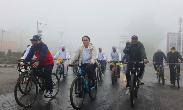 ਨਸ਼ਿਆਂ ਵਿਰੁੱਧ ਕੱਢੀ ਗਈ ਜਾਗਰੂਕਤਾ ਸਾਈਕਲ ਰੈਲੀ ਦਾ ਦ੍ਰਿਸ਼