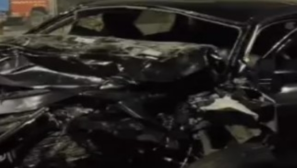 ਹਾਦਸਾਗ੍ਰਸਤ ਕਾਰ ਦਾ ਦ੍ਰਿਸ਼।