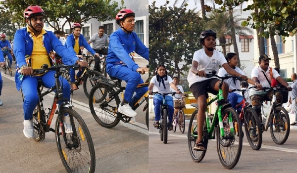 ਪਾਂਡੀਚੇਰੀ ਵਿੱਚ ਫਿੱਟ ਇੰਡੀਆ ਸਾਈਕਲਾਥਾਨ ਦੀ ਤਸਵੀਰ