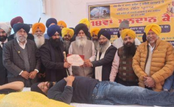 ਸ਼ਹੀਦੀ ਜੋੜ ਮੇਲ ਨੂੰ ਸਮਰਪਿਤ ਲਗਾਏ ਗਏ 18ਵੇਂ ਸਾਲਾਨਾ ਖੂਨਦਾਨ ਕੈਂਪ ਦਾ ਦ੍ਰਿਸ਼.