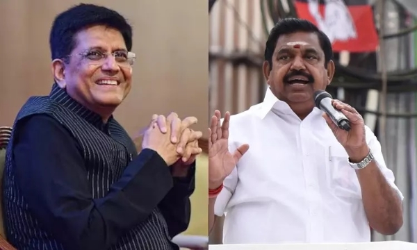 ਪਿਊਸ਼ ਗੋਇਲ ਅਤੇ ਪਲਾਨੀਸਵਾਮੀ। ਫੋਟੋ: ਇੰਟਰਨੈੱਟ ਮੀਡੀਆ