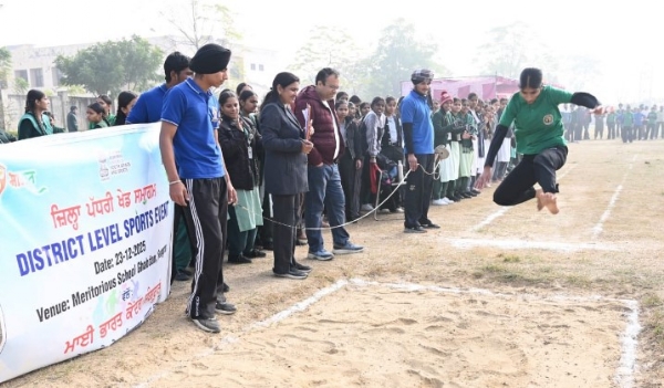 ਮੈਰੀਟੋਰੀਅਸ ਸਕੂਲ ਘਾਬਦਾਂ ਵਿਖੇ ਕਰਵਾਏ ਗਏ ਜ਼ਿਲ੍ਹਾ ਪੱਧਰੀ ਖੇਡ ਮੁਕਾਬਲਿਆ ਦਾ ਦ੍ਰਿਸ਼।