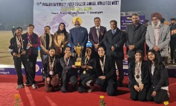 ਪੰਜਾਬ ਯੂਨੀਵਰਸਿਟੀ ਦੀ ਸਾਲਾਨਾ ਐਥਲੈਟਿਕ ਮੀਟ 2025–26 ’ਚ ਜੀ. ਸੀ. ਈ.–20 ਚੰਡੀਗੜ੍ਹ ਦਾ ਦ੍ਰਿਸ਼।