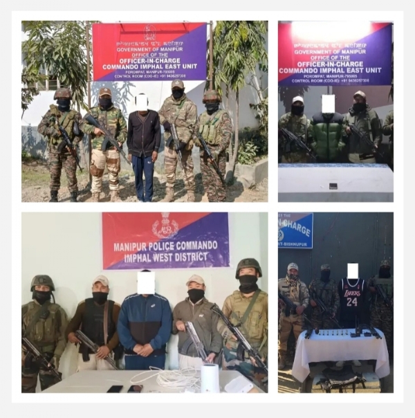 ਮਣੀਪੁਰ ਵਿੱਚ ਹਥਿਆਰਾਂ ਅਤੇ ਗੋਲਾ ਬਾਰੂਦ ਸਮੇਤ ਚਾਰ ਅੱਤਵਾਦੀ ਗ੍ਰਿਫ਼ਤਾਰ