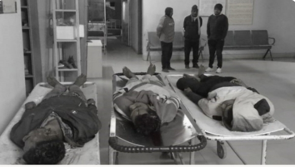 ਹਸਪਤਾਲ ਵਿੱਚ ਮ੍ਰਿਤਕਾਂ ਦੀ ਲਾਸ਼ ।