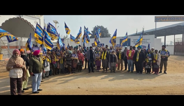 ਧੂਰੀ ਹਲਕੇ ’ਚ ਨਸ਼ਿਆਂ ਖ਼ਿਲਾਫ਼ ਕੱਢੀ ਪੈਦਲ ਯਾਤਰਾ ਦਾ ਦ੍ਰਿਸ਼.