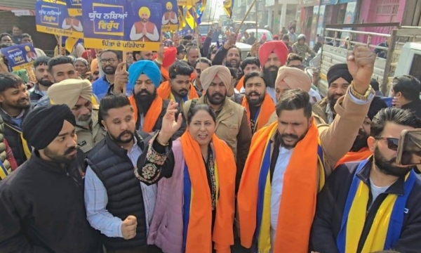 ਵਿਧਾਇਕ ਰਜਿੰਦਰਪਾਲ ਕੌਰ ਛੀਨਾ ਵਲੋਂ ਨਸ਼ਿਆਂ ਵਿਰੁੱਧ ਕੱਢੀ ਗਈ ਜਾਗਰੂਕਤਾ ਰੈਲੀ ਦਾ ਦ੍ਰਿਸ਼।