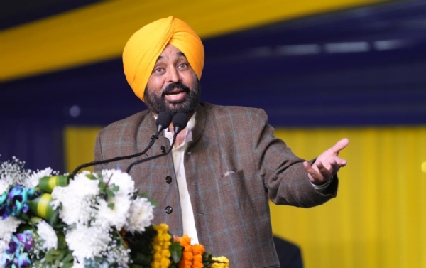 ਇਕੱਠ ਨੂੰ ਸੰਬੋਧਨ ਕਰਦੇ ਹੋਏ ਮੁੱਖ ਮੰਤਰੀ ਭਗਵੰਤ ਮਾਨ.