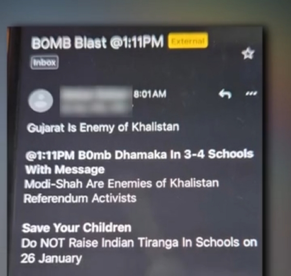 ਸਕੂਲਾਂ ਨੂੰ ਮਿਲੀ ਧਮਕੀ।