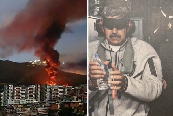 ਵੈਨੇਜ਼ੁਏਲਾ ਦੇ ਕਾਰਾਕਸ ਵਿੱਚ ਹੋਏ ਬੰਬ ਧਮਾਕਿਆਂ ਤੋਂ ਥੋੜ੍ਹੀ ਦੇਰ ਬਾਅਦ ਅਮਰੀਕਾ ਨੇ ਵੈਨੇਜ਼ੁਏਲਾ ਦੇ ਰਾਸ਼ਟਰਪਤੀ ਨਿਕੋਲਸ ਮਾਦੁਰੋ ਨੂੰ ਗ੍ਰਿਫ਼ਤਾਰ ਕਰ ਲਿਆ ਹੈ ਅਤੇ ਉਨ੍ਹਾਂ ਨੂੰ ਨਿਊਯਾਰਕ ਲਿਆਂਦਾ ਹੈ। ਫੋਟੋ ਕੋਲਾਜ: ਇੰਟਰਨੈੱਟ ਮੀਡੀਆ