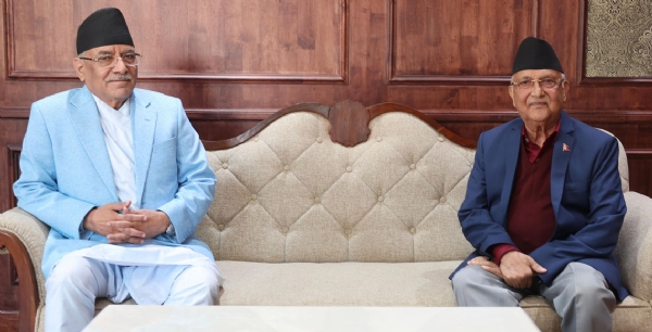 ਪ੍ਰਚੰਡ ਅਤੇ ਓਲੀ ਵਿਚਕਾਰ ਮੁਲਾਕਾਤ ਪ੍ਰਚੰਡ ਅਤੇ ਓਲੀ ਵਿਚਕਾਰ ਮੁਲਾਕਾਤ