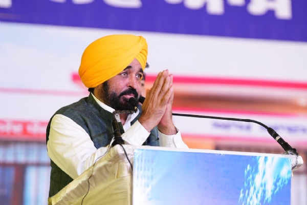 ਪੰਜਾਬ ਦੇ ਮੁੱਖ ਮੰਤਰੀ ਭਗਵੰਤ ਸਿੰਘ ਮਾਨ ਸੰਬੋਧਨ ਕਰਦੇ ਹੋਏ।