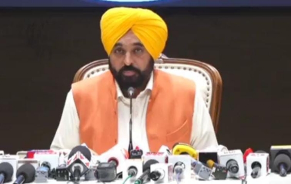 ਮੀਡੀਆ ਨੂੰ ਸੰਬੋਧਨ ਕਰਦੇ ਮੁੱਖ ਮੰਤਰੀ ਭਗਵੰਤ ਮਾਨ।