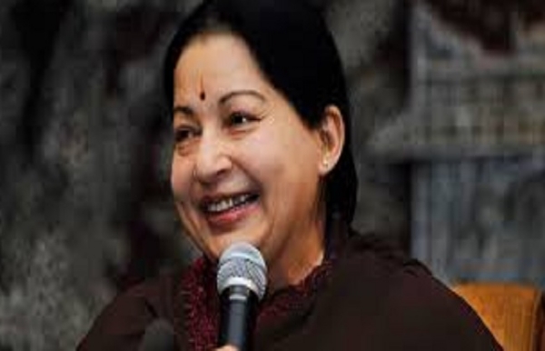 ਤਾਮਿਲਨਾਡੂ ਦੀ ਸਾਬਕਾ ਮੁੱਖ ਮੰਤਰੀ ਜੇ ਜੈਲਲਿਤਾ ਦੀ ਫਾਈਲ ਫੋਟੋ।