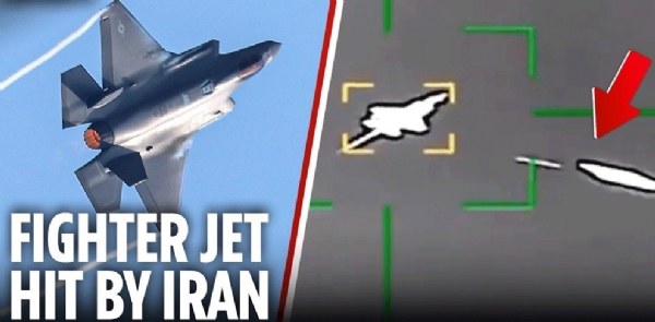 ਅਮਰੀਕੀ ਐਫ-35 ਲੜਾਕੂ ਜਹਾਜ਼ ਨੂੰ ਨਿਸ਼ਾਨਾ ਬਣਾਏ ਜਾਣ ਦਾ ਕੋਲਾਜ।