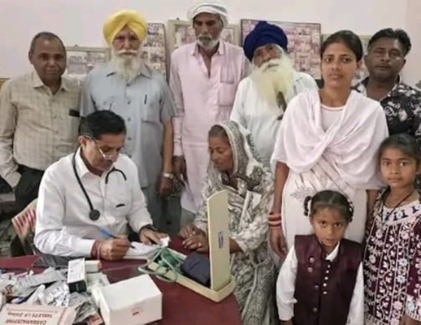 ਮੈਡੀਕਲ ਚੈੱਕਅਪ ਕੈਂਪ ਦਾ ਦ੍ਰਿਸ਼।