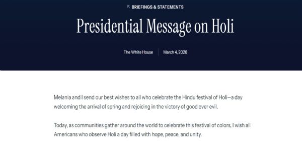 ਡੋਨਾਲਡ ਟਰੰਪ ਨੇ ਦਿੱਤੀਆਂ ਹੋਲੀ ਦੀਆਂ ਸ਼ੁਭਕਾਮਨਾਵਾਂ