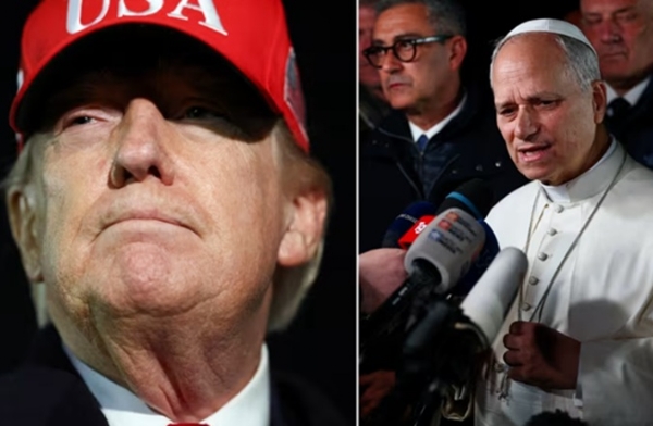 ਅਮਰੀਕੀ ਰਾਸ਼ਟਰਪਤੀ ਡੋਨਾਲਡ ਟਰੰਪ (ਖੱਬੇ) ਅਤੇ ਵੈਟੀਕਨ ਮੁਖੀ ਪੋਪ ਲਿਓ (ਸੱਜੇ)। ਫੋਟੋ: ਇੰਟਰਨੈੱਟ ਮੀਡੀਆ