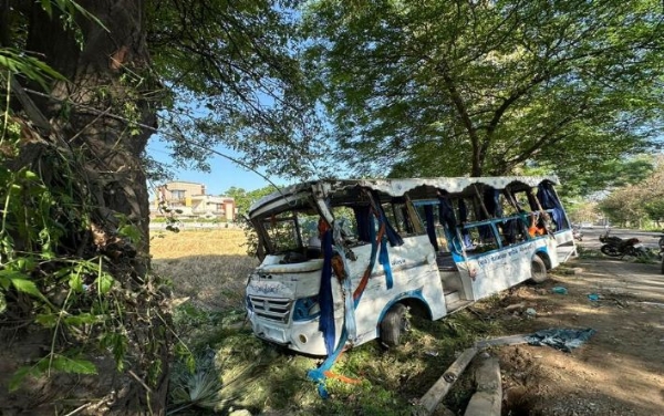 ਹਾਦਸੇ ਦਾ ਸ਼ਿਕਾਰ ਬੱਸ