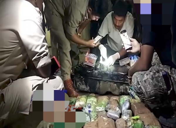 ਸ਼੍ਰੀਰਾਮਪੁਰ ਵਿੱਚ ਬਰਾਮਦ ਨਸ਼ੀਲਾ ਪਦਾਰਥ।