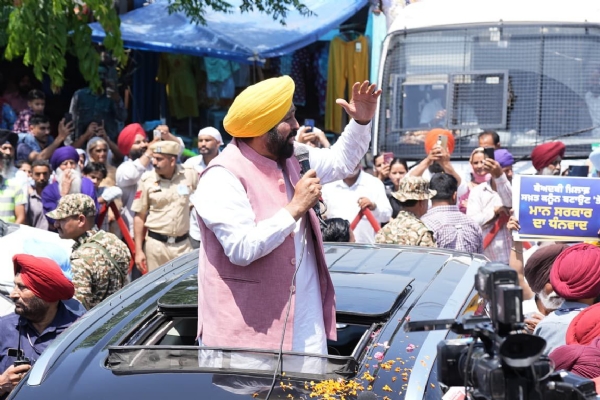 ਮੁੱਖ ਮੰਤਰੀ ਭਗਵੰਤ ਮਾਨ ਸੰਬੋਧਨ ਕਰਦੇ ਹੋਏ।