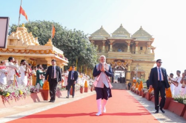 ਸੋਮਨਾਥ ਮੰਦਰ ਵਿਖੇ ਪ੍ਰਧਾਨ ਮੰਤਰੀ ਨਰਿੰਦਰ ਮੋਦੀ ਦੀ ਫਾਈਲ ਫੋਟੋ।