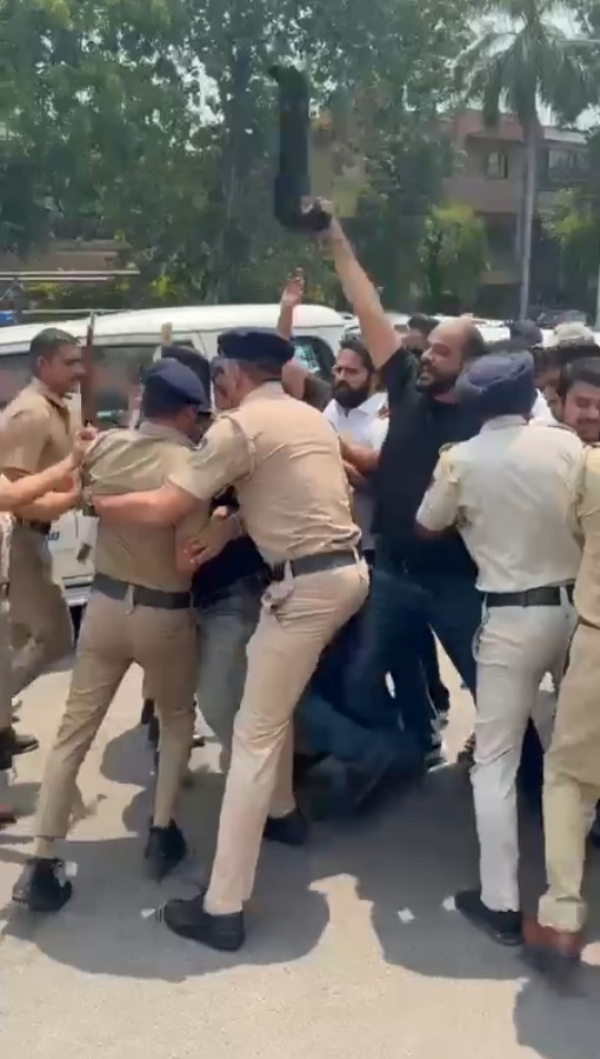 Youth Congress Workers During Protest.
