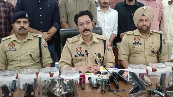 SSP Varun Sharma addressing the media SSP Varun Sharma addressing the media