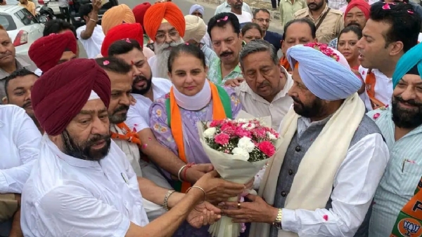 ਬਰਨਾਲਾ ਪਹੁੰਚਣ ’ਤੇ ਪੰਜਾਬ ਭਾਜਪਾ ਪ੍ਰਧਾਨ ਕੇਵਲ ਸਿੰਘ ਢਿੱਲੋਂ ਦਾ ਸਵਾਗਤ ਕਰਦੇ ਹੋਏ ਆਗੂ ਤੇ ਵਰਕਰ।