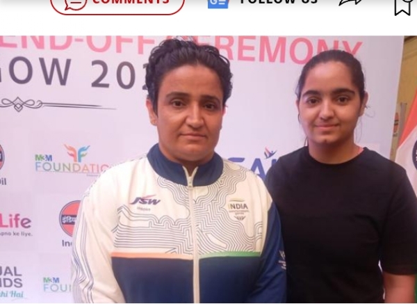 ਸ਼ਰਮੀਲਾ ਧਨਖੜ (ਖੱਬੇ) ਨੇ ਗਲਾਸਗੋ ਵਿੱਚ 2026 ਦੀਆਂ ਰਾਸ਼ਟਰਮੰਡਲ ਖੇਡਾਂ ਵਿੱਚ ਭਾਰਤ ਲਈ ਦੂਜਾ ਸੋਨ ਤਗਮਾ ਜਿੱਤਿਆ।