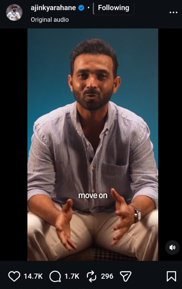 ਭਾਰਤ ਦੇ ਤਜਰਬੇਕਾਰ ਬੱਲੇਬਾਜ਼ ਅਜਿੰਕਿਆ ਰਹਾਣੇ