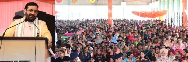 ਸਮਾਗਮ ਦੌਰਾਨ ਸੰਬੋਧਨ ਕਰਦੇ ਹੋਏ ਮੁੱਖ ਮੰਤਰੀ ਨਾਇਬ ਸਿੰਘ ਸੈਣੀ।